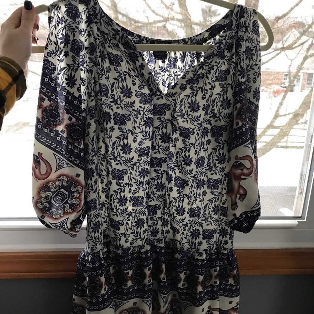 Elephant Long Sleeve Open Arm Dress